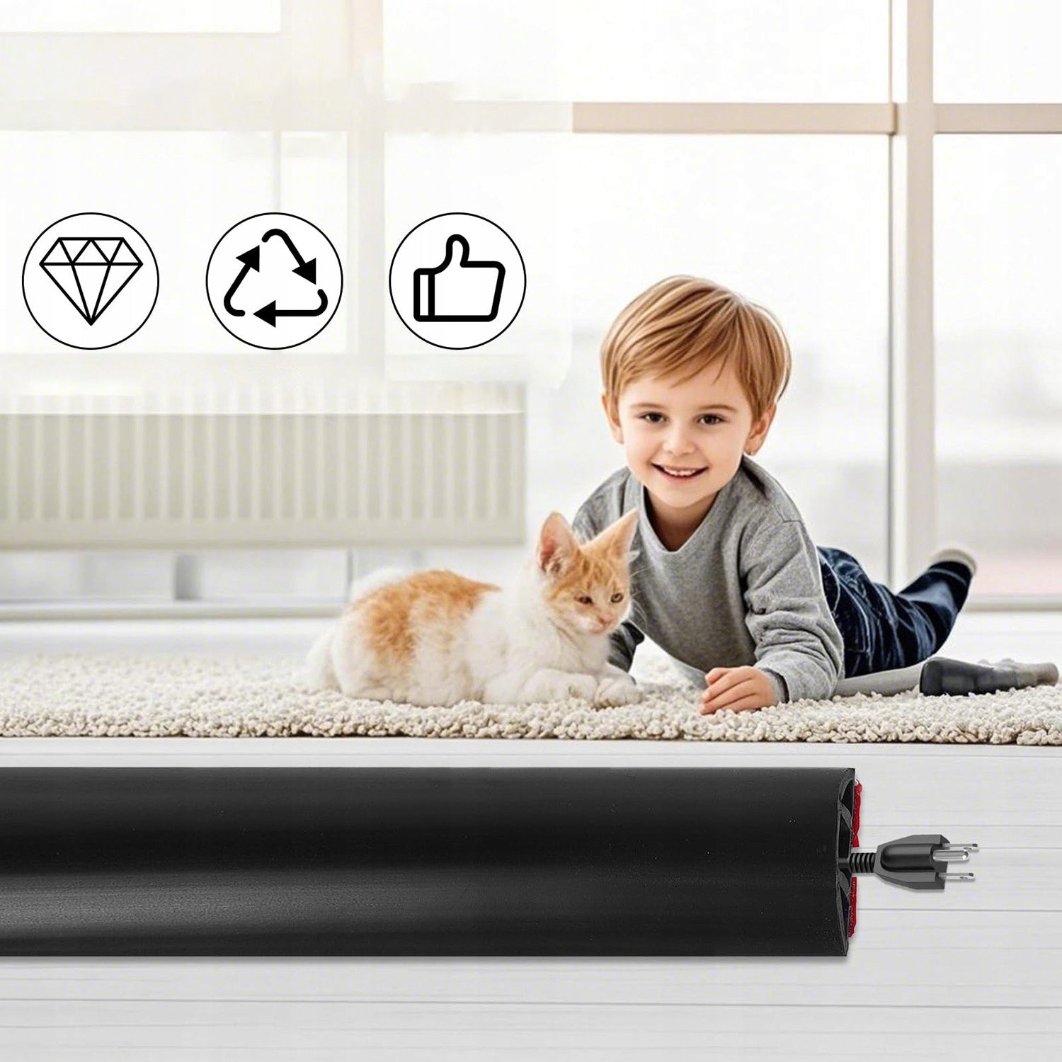FLOOR CABLE CHANNEL BLACK TRIP PROTECTION CABLE CHANNEL Brand no brand