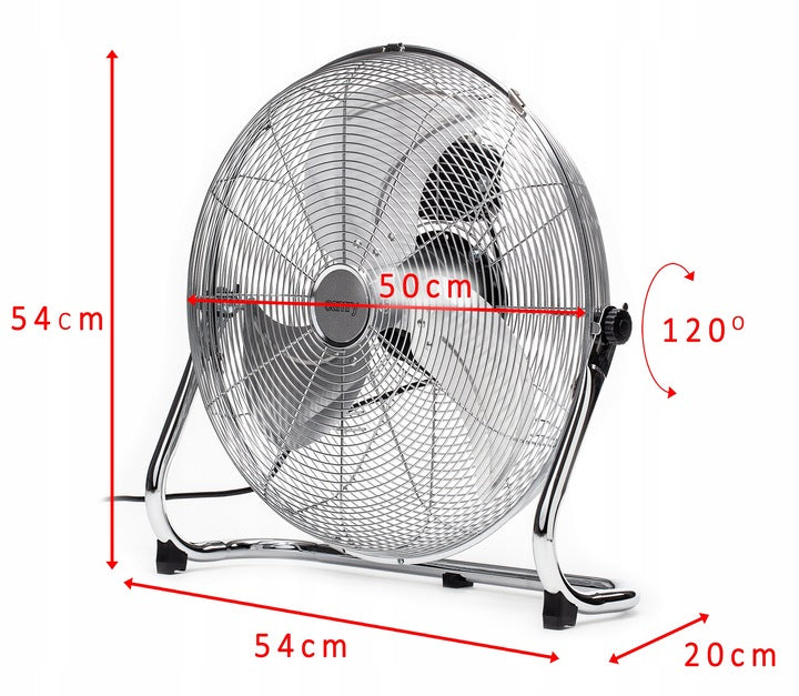 FLOOR FAN HIGH POWER 53cm ! Dominant color silver/gray