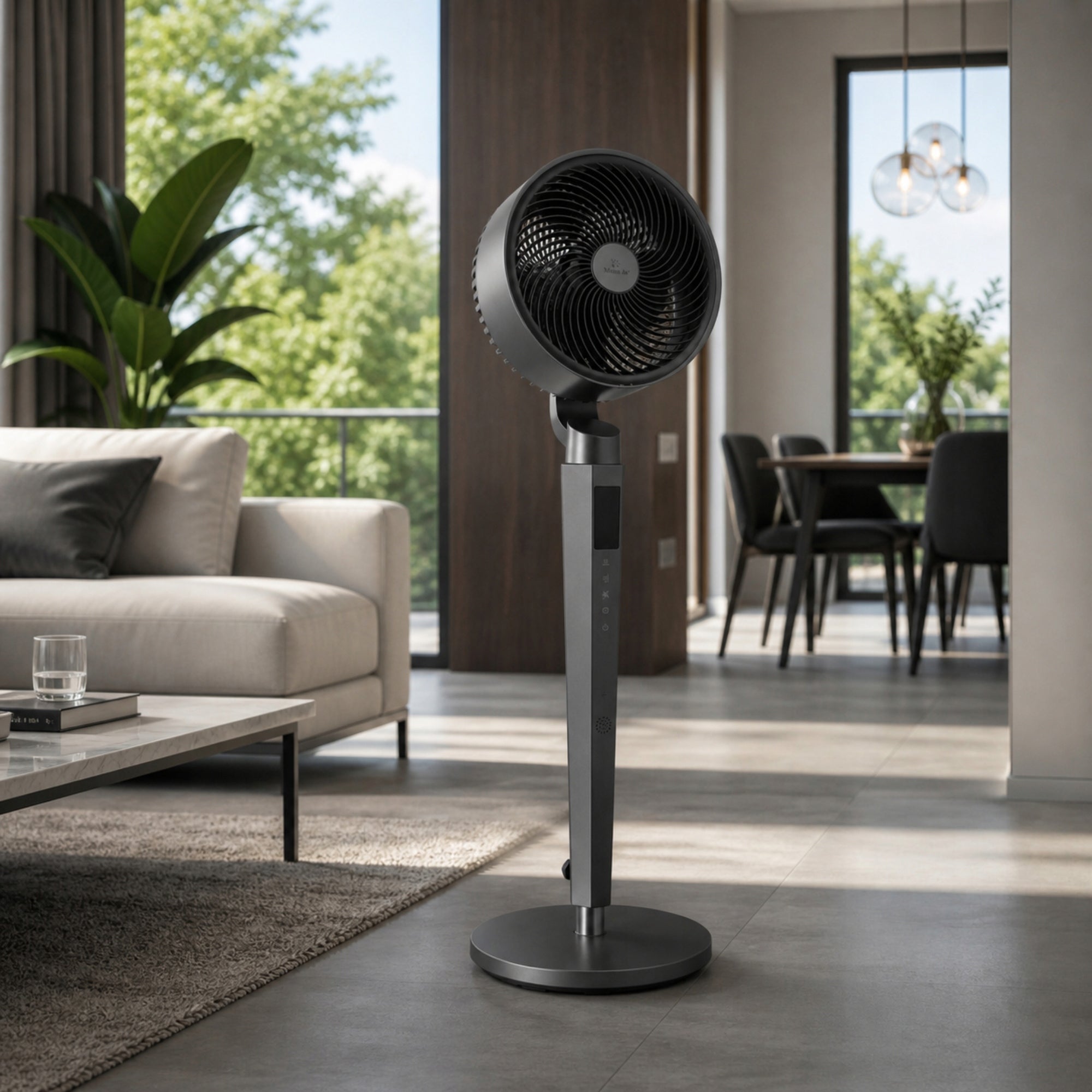 FLOOR FAN fan standing rotary timer TUBE PRO oscillation 3D Dominant color silver/gray