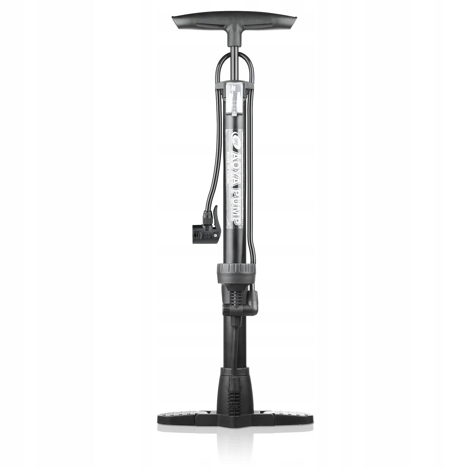 FLOOR HANDHELD CAR BICYCLE PUMP WITH BALL WORKSHOP PRESSURE GAUGE Color black