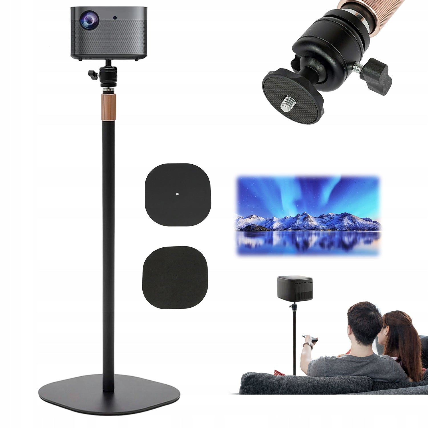 FLOOR STAND PROJECTOR STEEL ROTATION HOME CINEMA WITHOUT TOOLS 63-127CM
