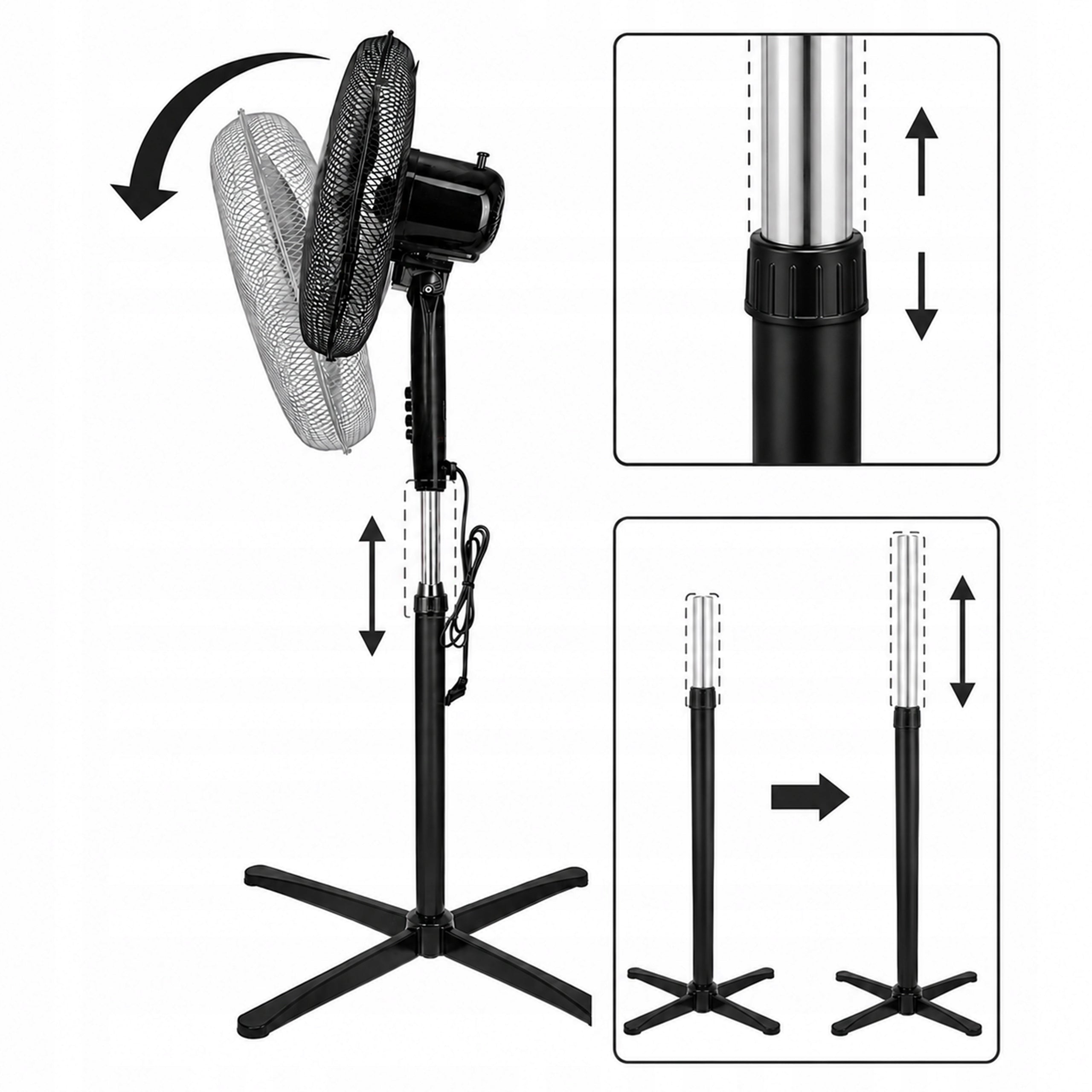 FLOOR STANDING FAN FREESTANDING FAN QUIET POWERFUL 40W PROPELLER Control mechanical