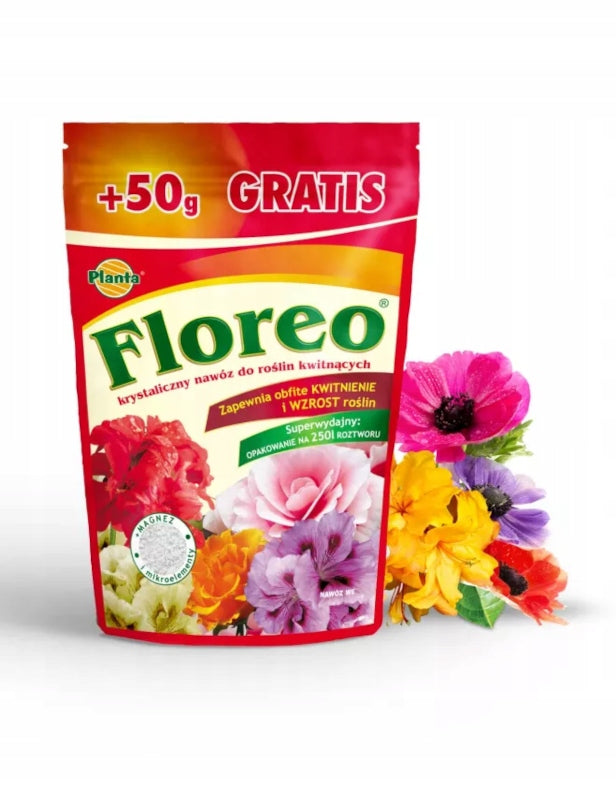 FLOREO SOLUBLE FERTILIZER FOR FLOWERING PLANTS 250g EXCELLENT GROWTH