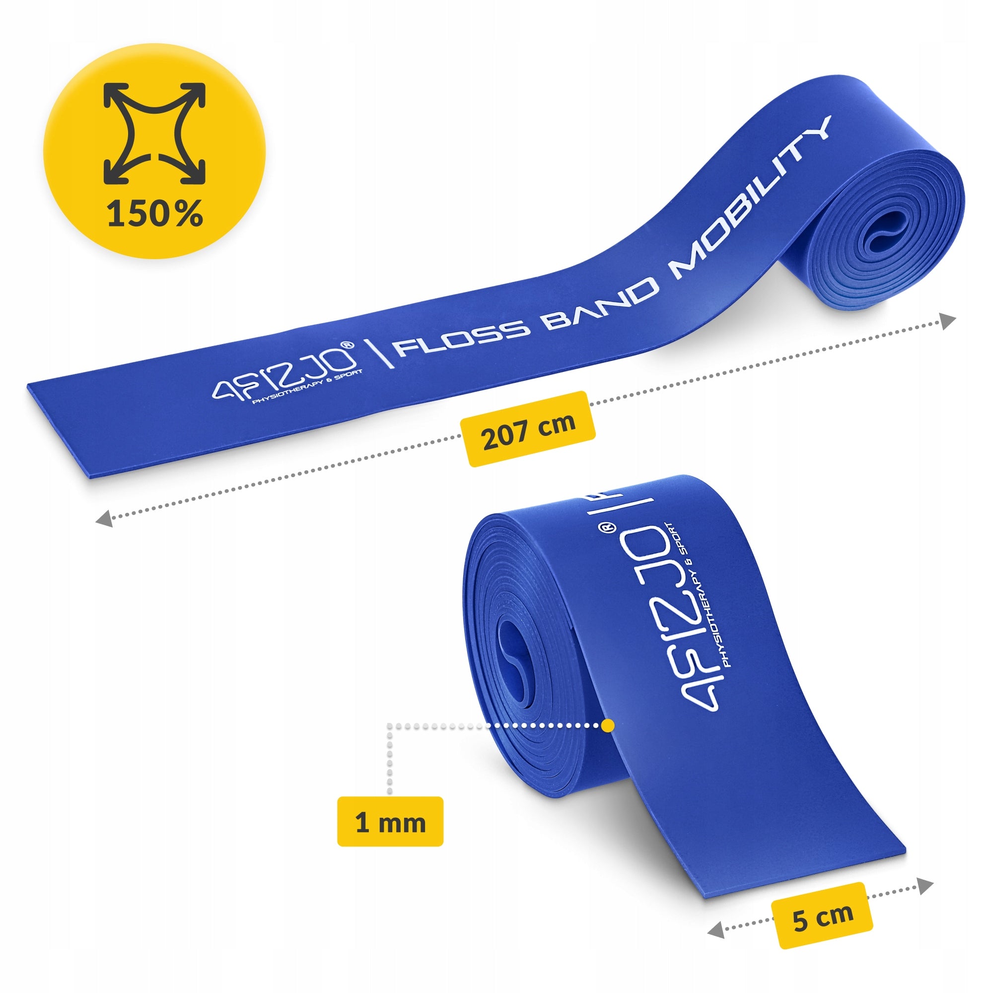 FLOSS BAND COMPRESSION TAPE RUBBER FOR FLOSSING MUSCLE REHABILITATION 1MM Brand 4FIZJO