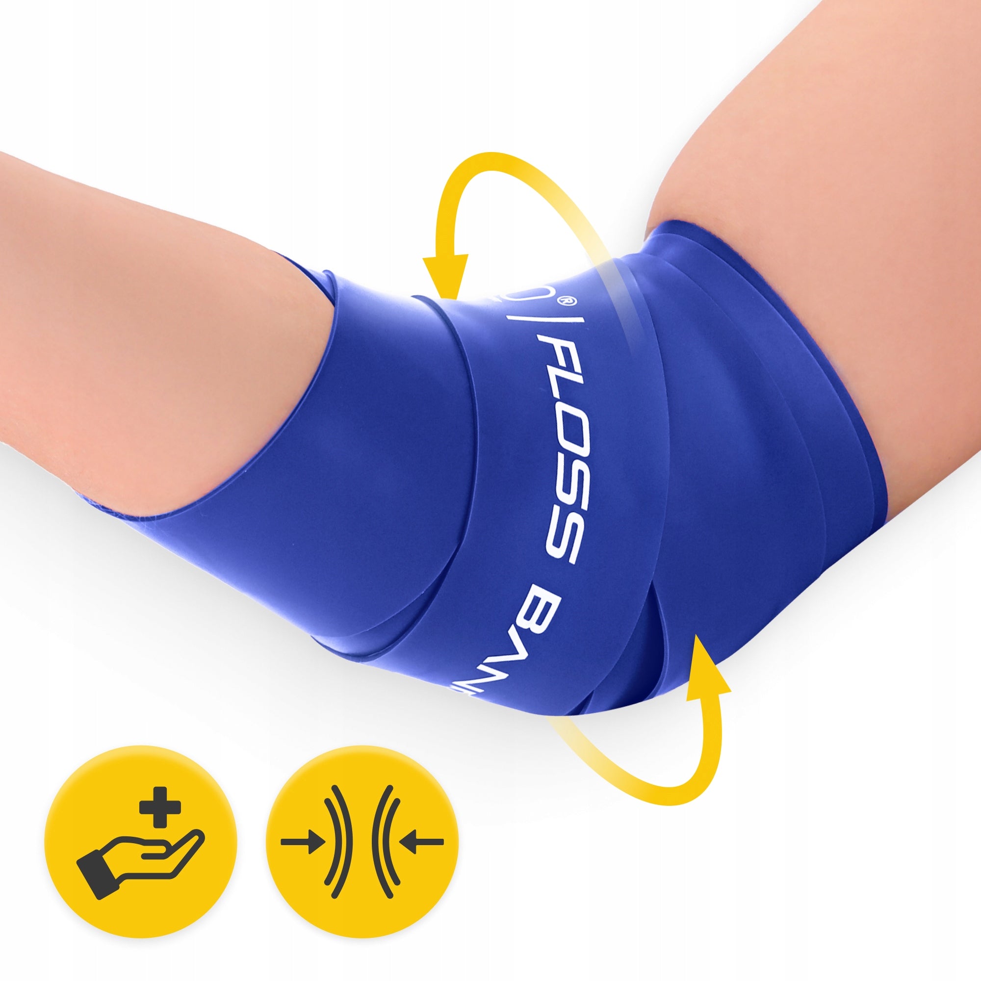 FLOSS BAND COMPRESSION TAPE RUBBER FOR FLOSSING MUSCLE REHABILITATION 1MM Color blue