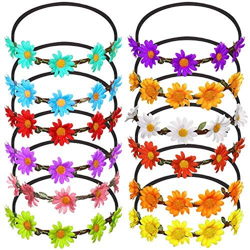 FLOWER HEADBAND BOHO GARLAND WREATH FOR WOMEN GIRLS 12 PCS Brand no brand