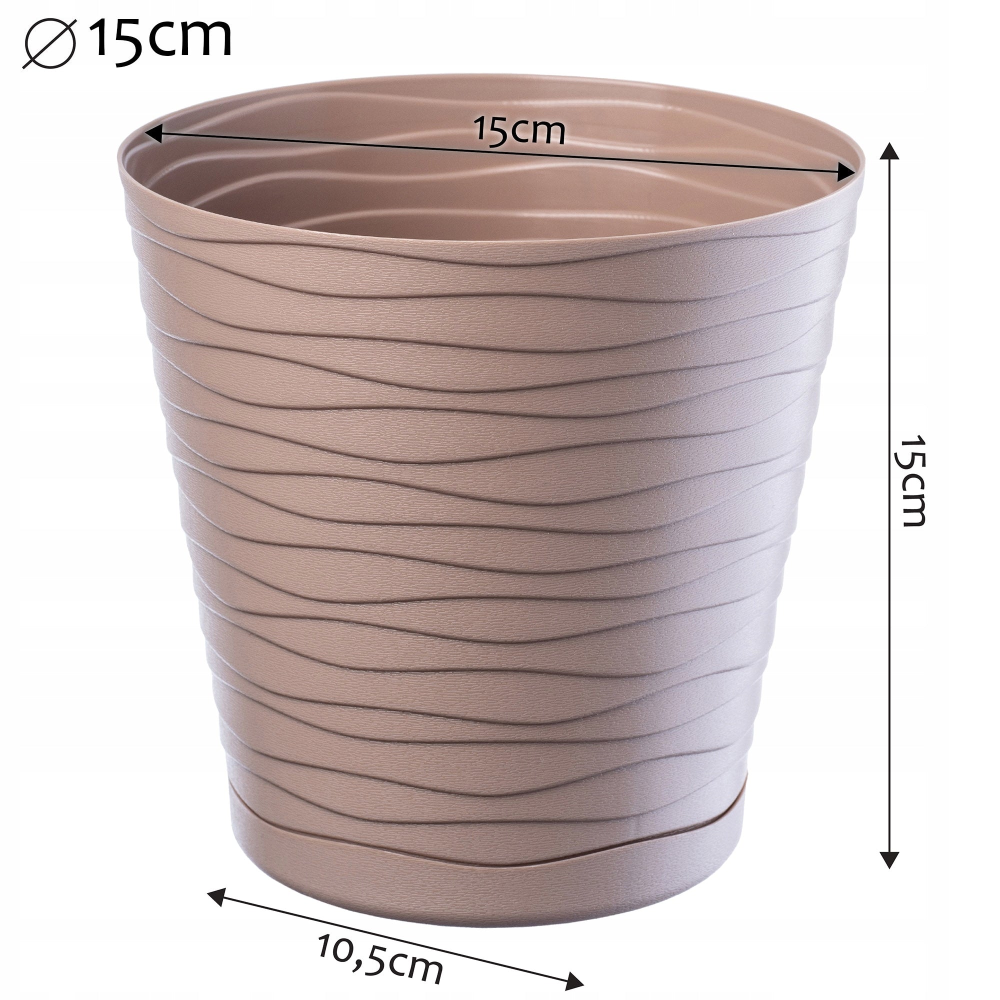 FLOWER POT 15 cm COVER WITH STAND PLASTIC FLOWER STAND Material synthetic material