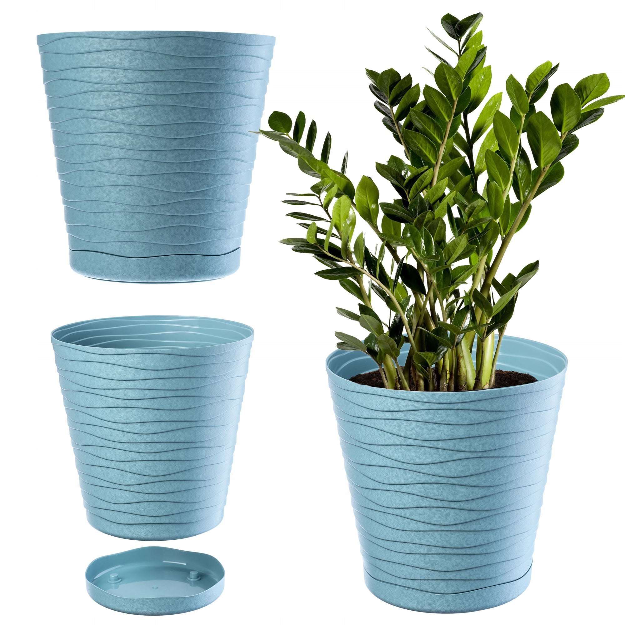 FLOWER POT 17 cm COVER WITH STAND PLASTIC FLOWER STAND Length 17 cm