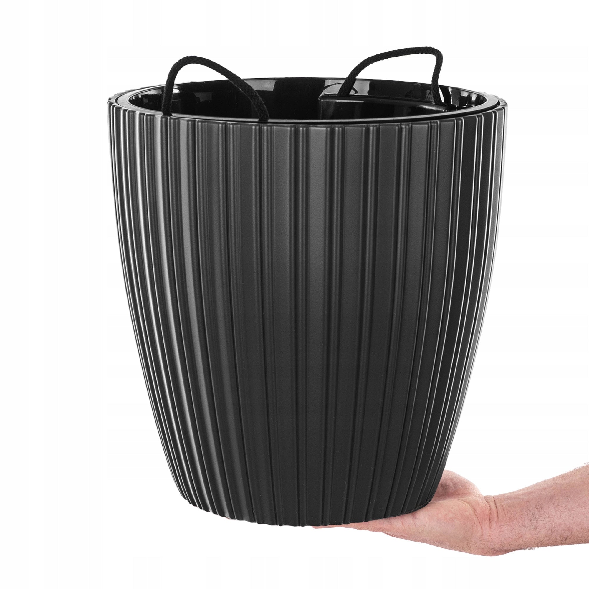 FLOWER POT 50cm COVER WITH CARTRIDGE FLOWERBED ANTHRACITE PLASTIC Material synthetic material