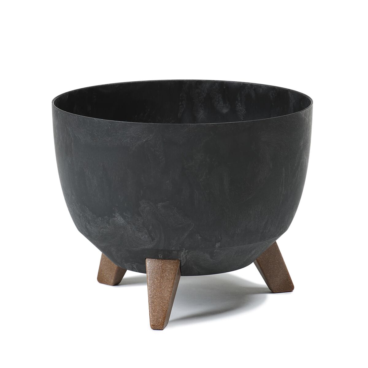 FLOWER POT BOWL ROMA 29 PLANTER ON LEGS Black CONCRETE