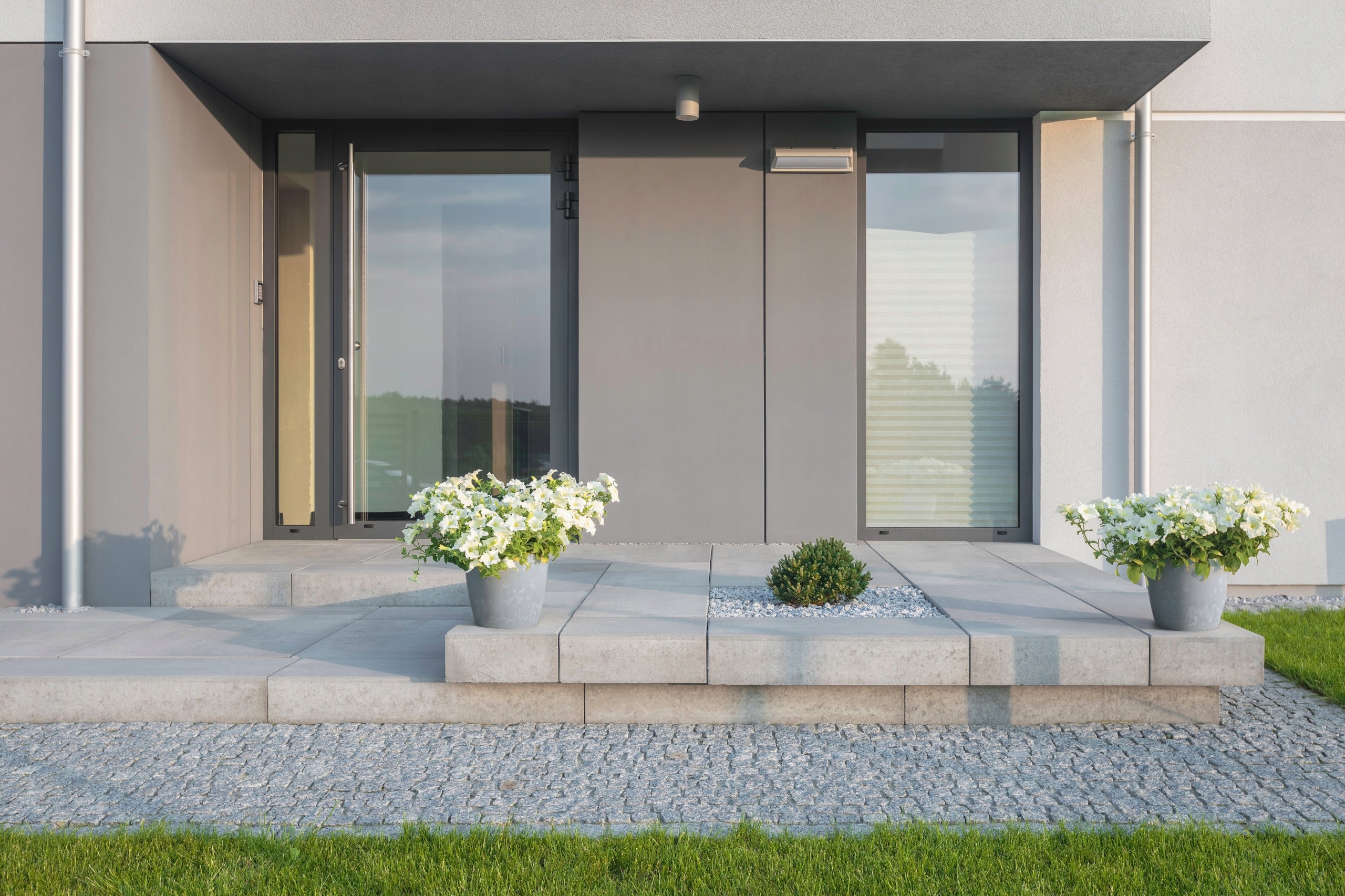 FLOWER POT CASING MAGNOLIA 30 ECO RECYCLED CONCRETE EFFECT BLACK CONCRETE Material synthetic material