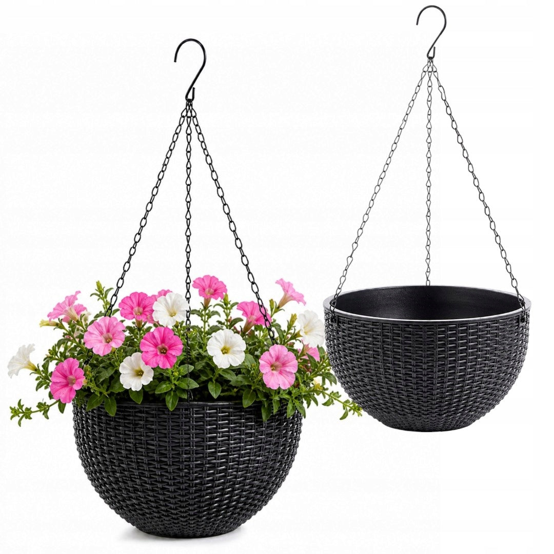 FLOWER POT FLOWERBED ELEGANT FOR BALCONY TERRACE ANTHRACITE 26cm