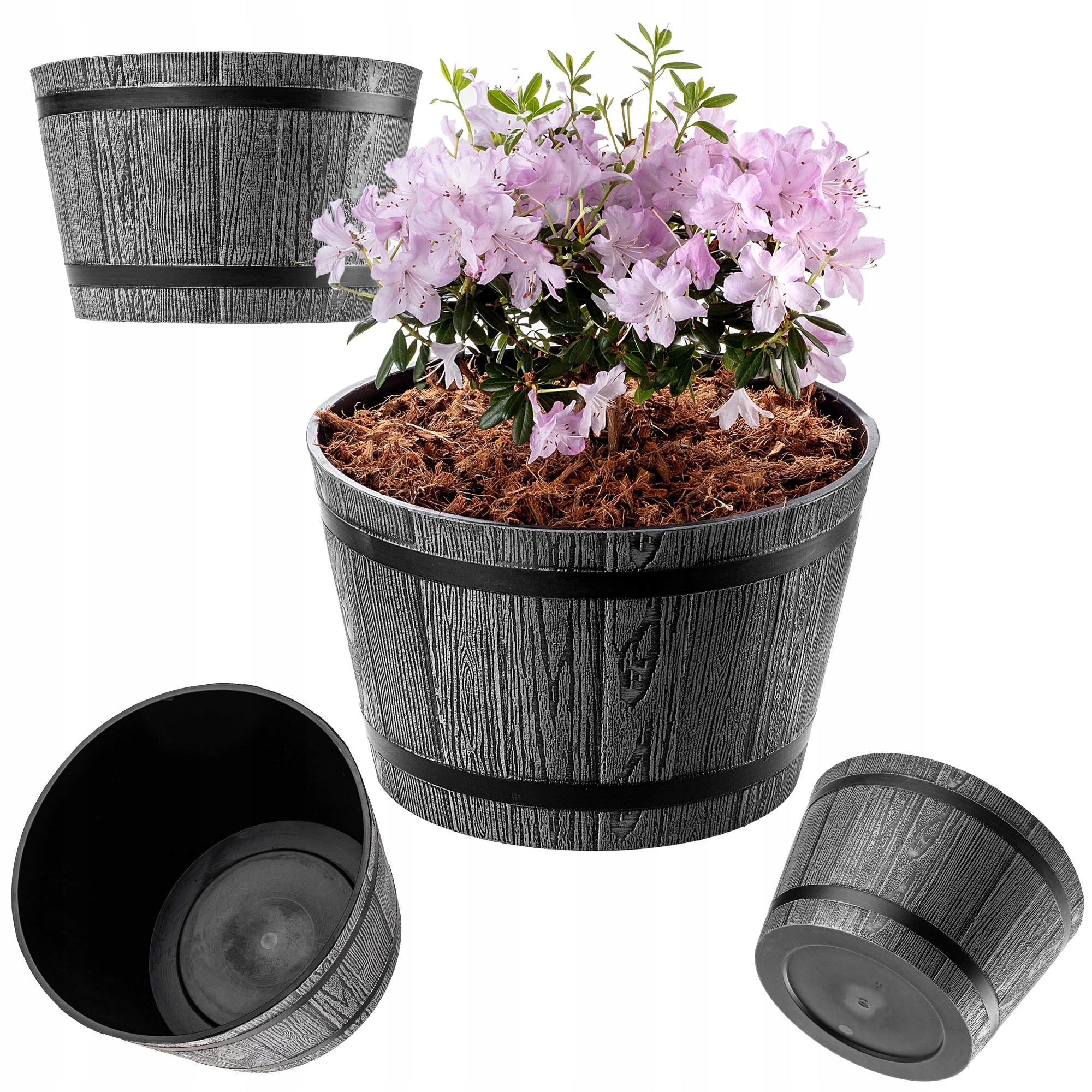 FLOWER POT GARDEN FLOWER POT 30cm COVER ROUND FLOWERBED PLASTIC