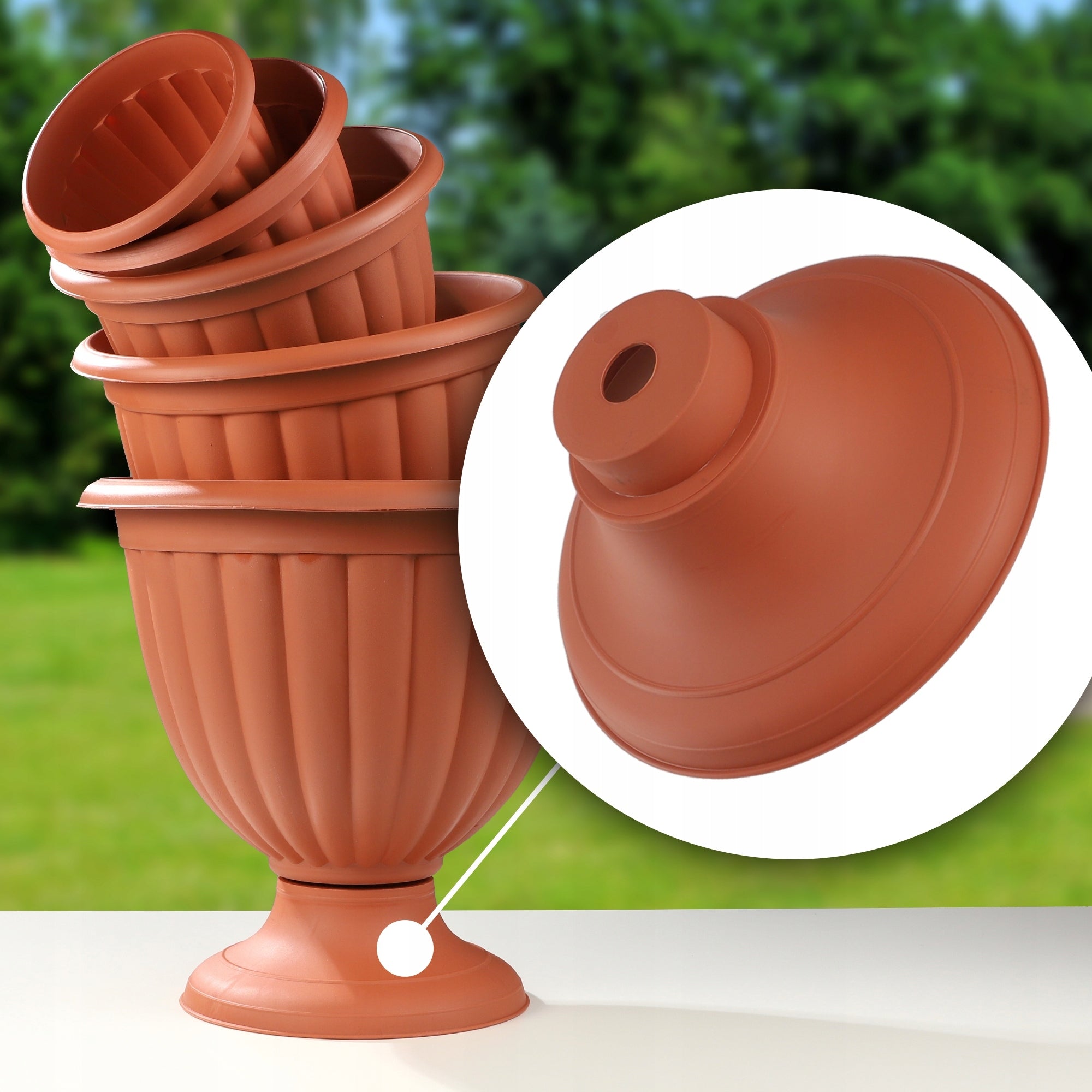 FLOWER POT GARDEN GAZON 23 cm COVER FLOWERBED TERRACE GARDEN TERRACOTTA Product height 22.2 cm