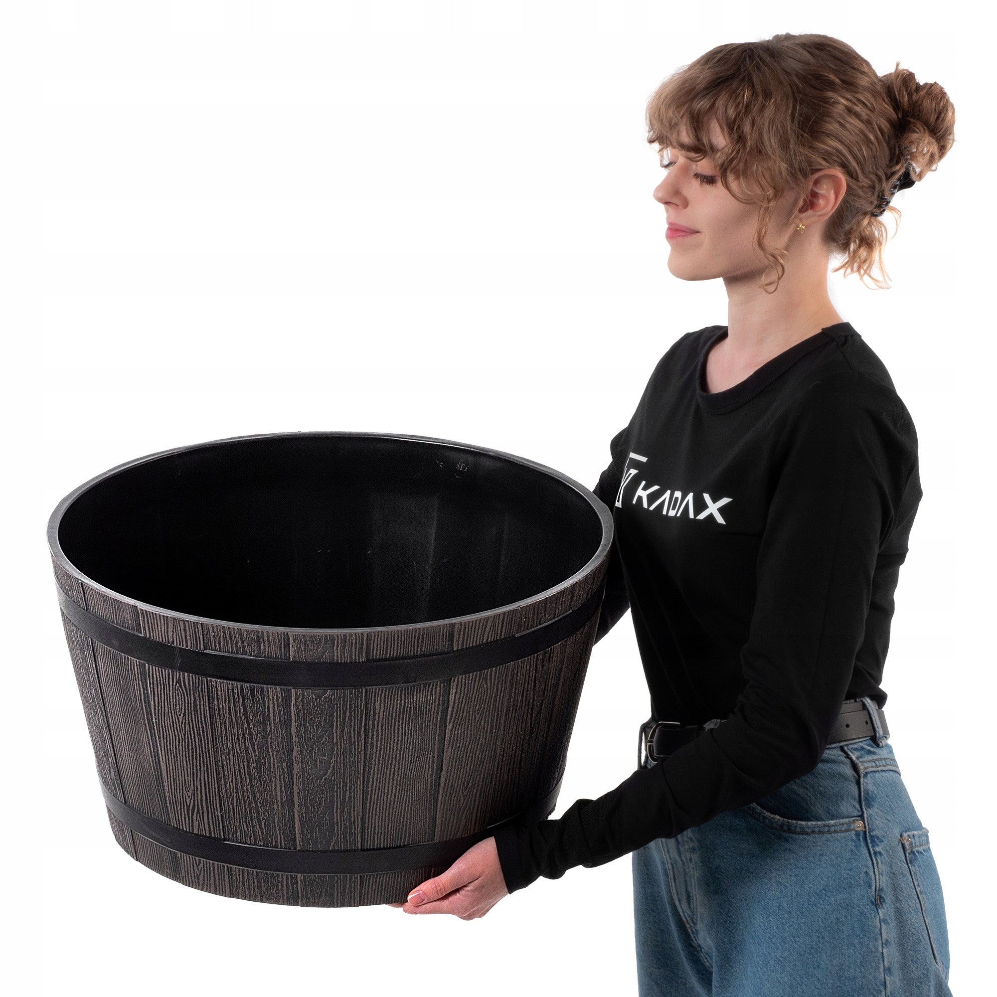 FLOWER POT GARDEN PLANTER 50cm LARGE FOR TERRACE FLOWERS COVER FLOWERBED ROUND Product height 28 cm
