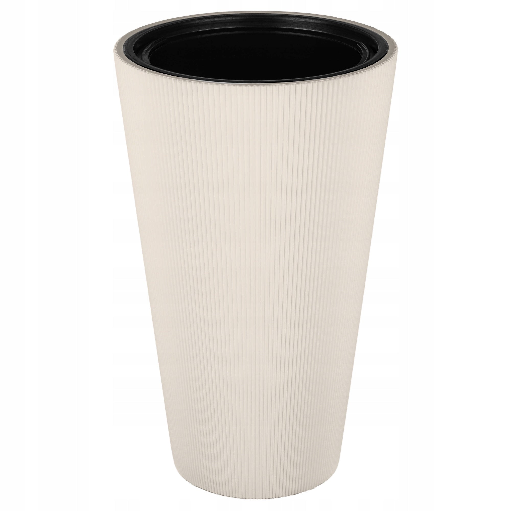 FLOWER POT PLANTER 29,5 cm COVER FLOWER INSERT PLASTIC HIGH 3D BEIGE Color beige