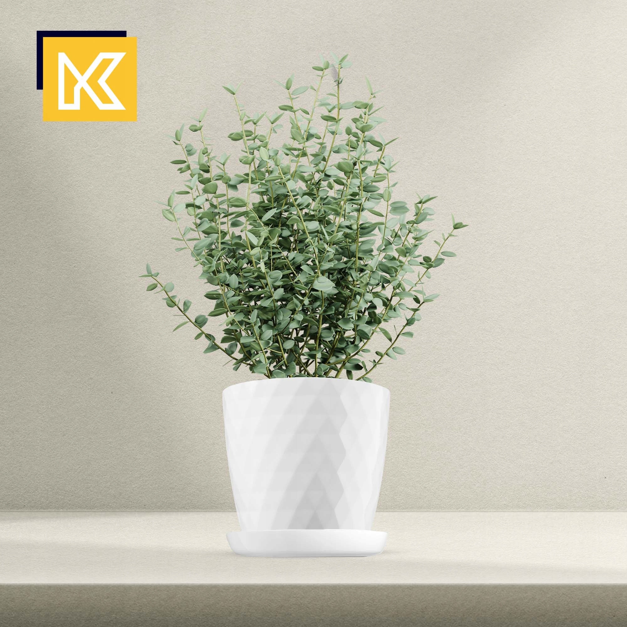 FLOWER POT PLANTER COVER 16 cm FLOWERBED WITH STAND WHITE PLASTIC 3 pcs Packaging status original