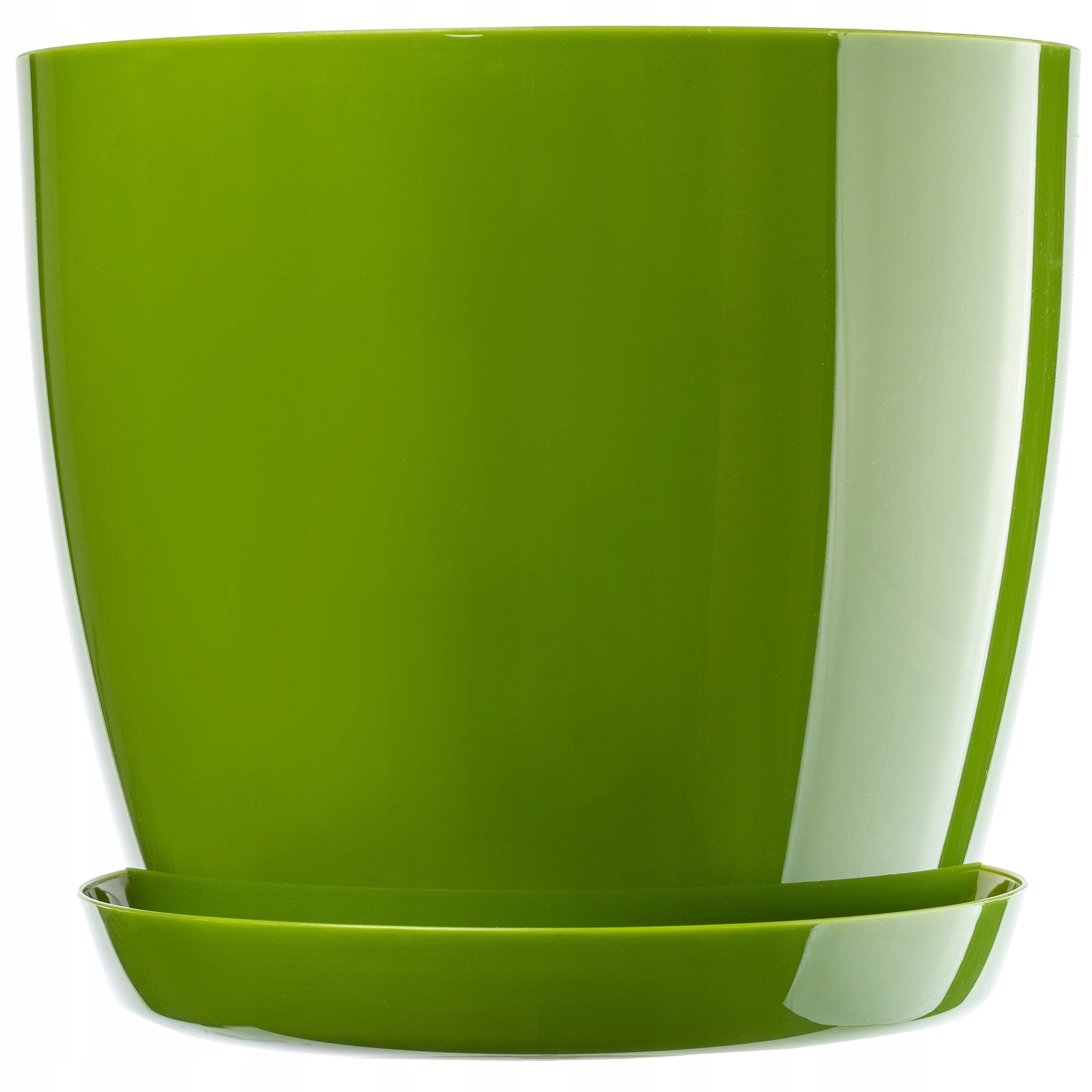 FLOWER POT PLANTER COVER 16cm FLOWERBED WITH STAND GREEN PLASTIC 3pcs Color green