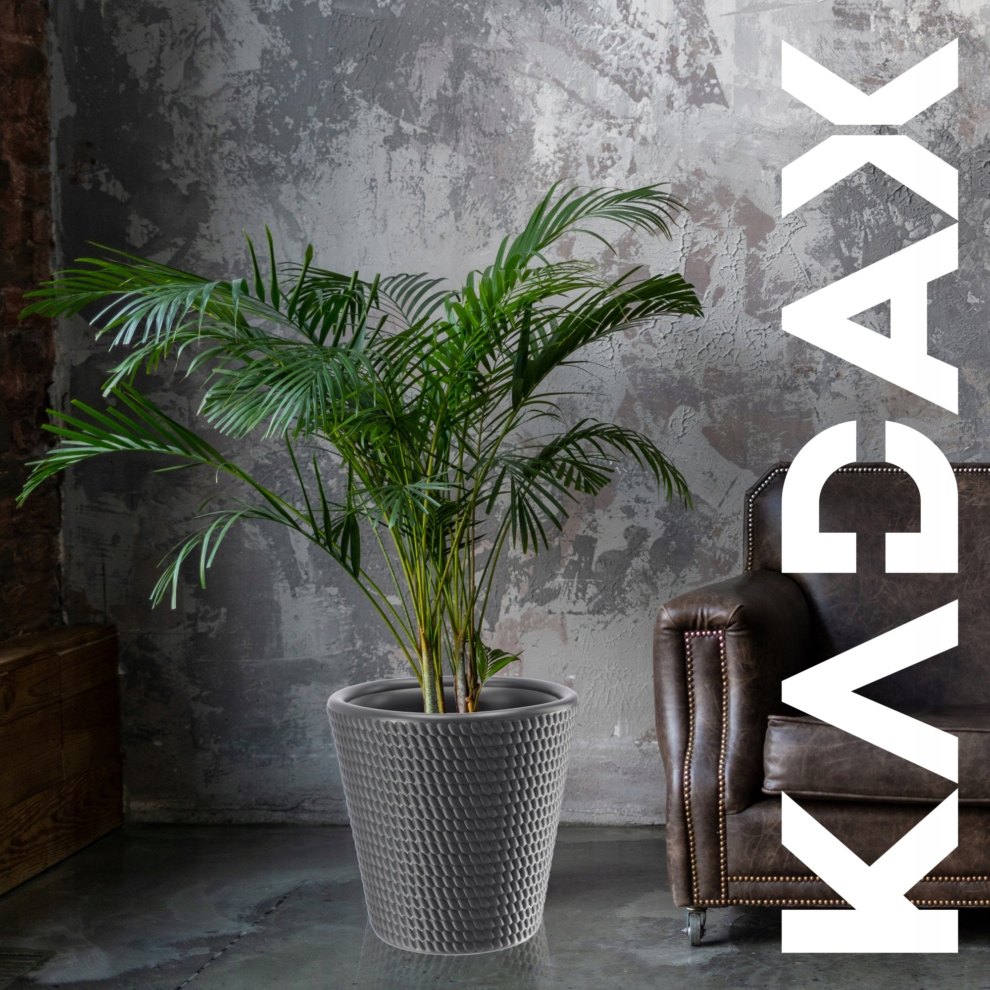 FLOWER POT PLASTIC PLANT COVER ROUND 30 cm ANTHRACITE Brand Kadax