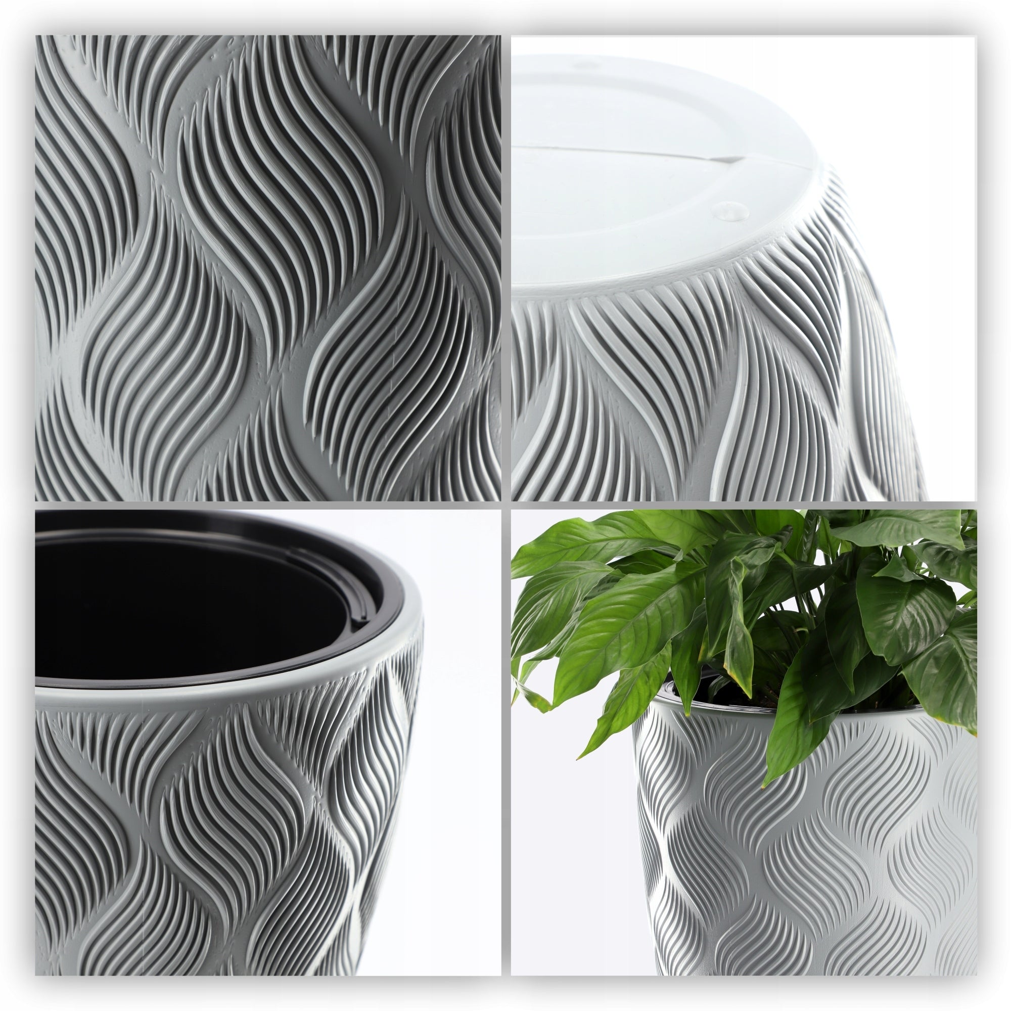 FLOWER POT WITH INSERT 58cm PLASTIC FLOWER POT HIGH Product height 58.5 cm