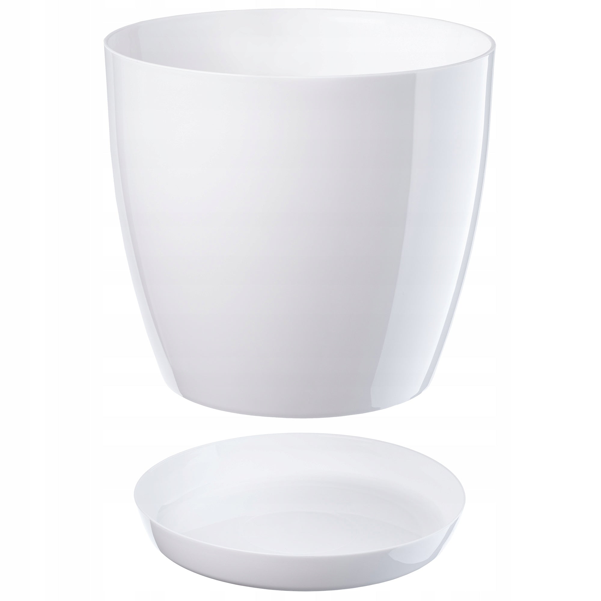 FLOWER POT WITH STAND PLASTIC COVER FLOWER POT 20cm WHITE FOR FLOWERS KADAX Color white