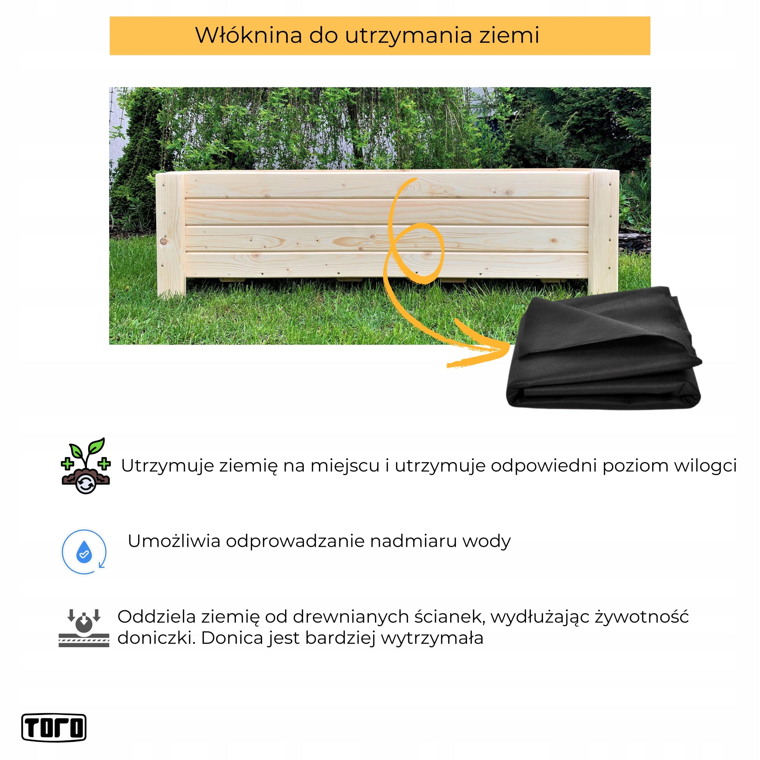FLOWER POTS WOODEN 90cm SENT FOLDED garden planter + FREEBIE Color brown