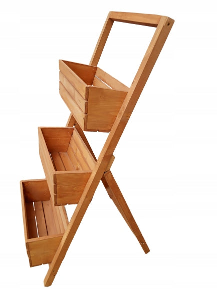 FLOWER STAND HERBS WOODEN FLOWERBED LADDER Teak