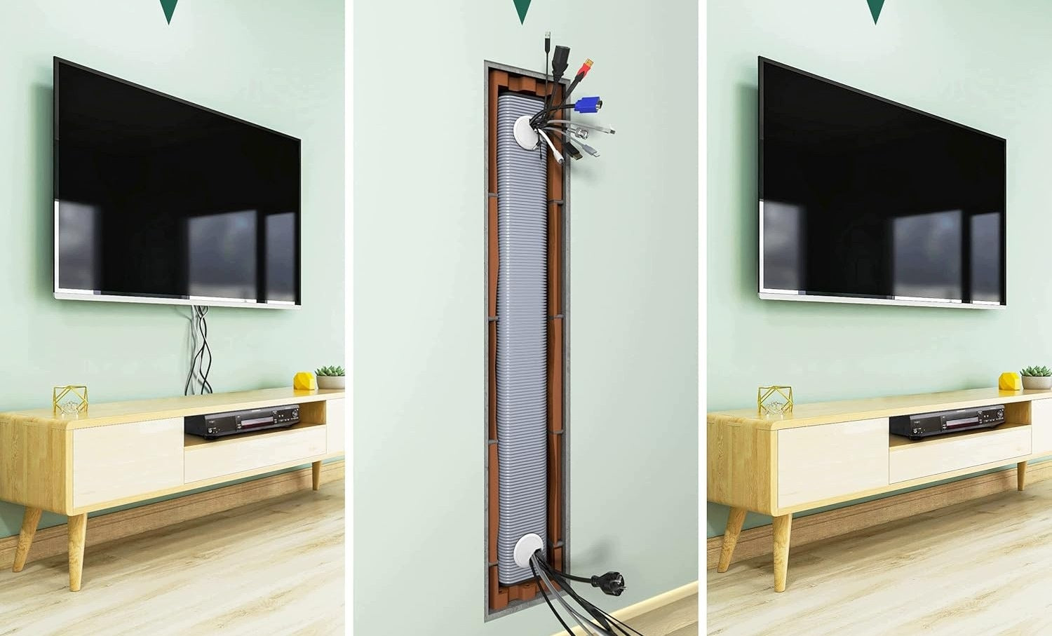 FLUSH-MOUNTED CABLE CHANNEL 1,1 M FOR TV HIDING WIRES WALL Manufacturer code 5059383844119