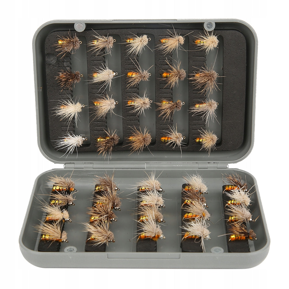 FLY TROUT GRAYLING SALMON BARBED ROACH NYMPH MOTHS SET OF 40PCS FLIES