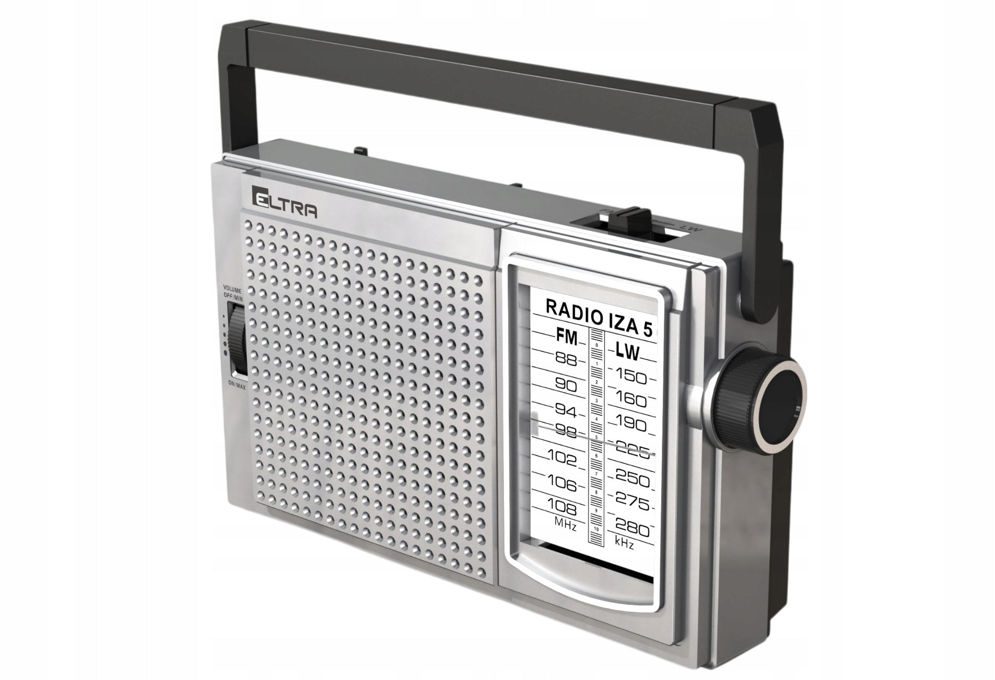 FM LW Eltra IZA 5 network-battery radio for garden kitchen per plot Manufacturer code IZA 5 model 2010 srebrna