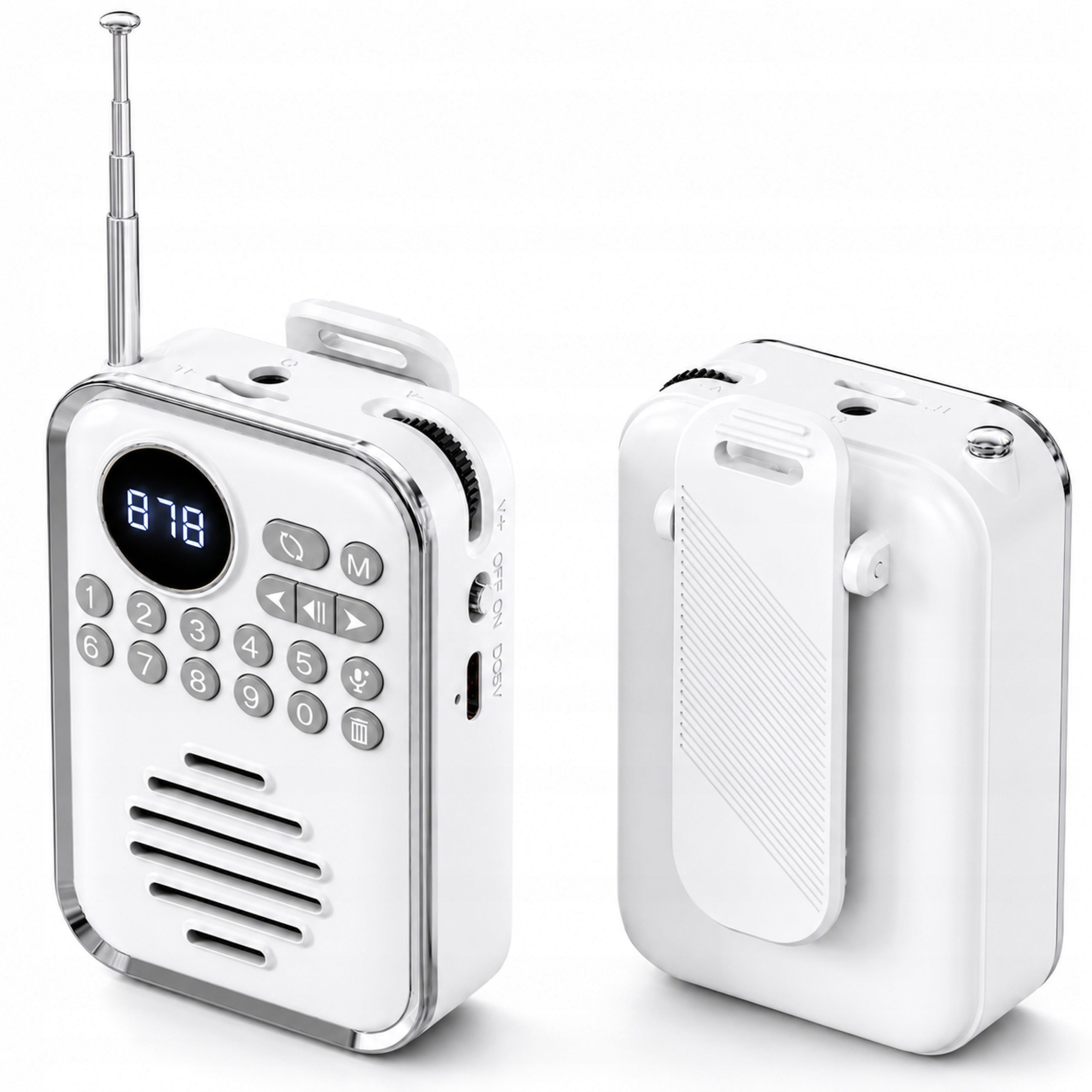FM Radio Portable Bluetooth 5.0 MP3 USB-C Pocket Speaker 5W microSD