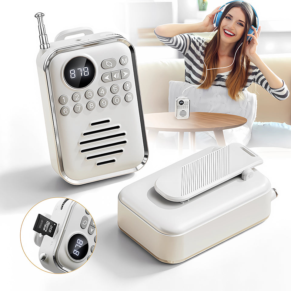 FM Radio Portable Bluetooth 5.0 MP3 USB-C Pocket Speaker 5W microSD