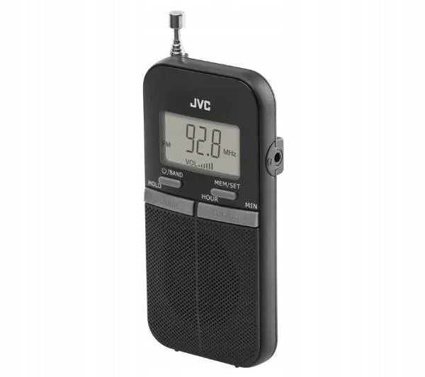 FM radio portable pocket analog battery operated JVC RA-E411B Black