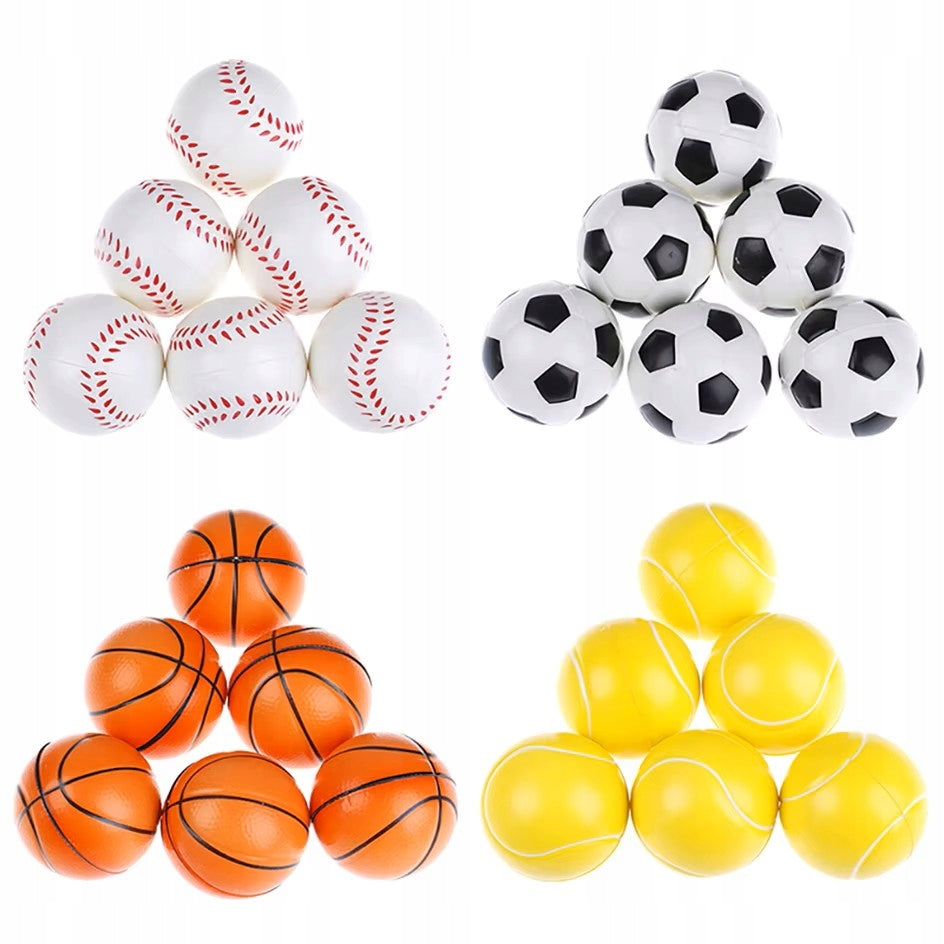 FOAM BALL ANTI-STRESS SPORT FOOTBALL BASKETBALL TENNIS 12 PIECES Kind other