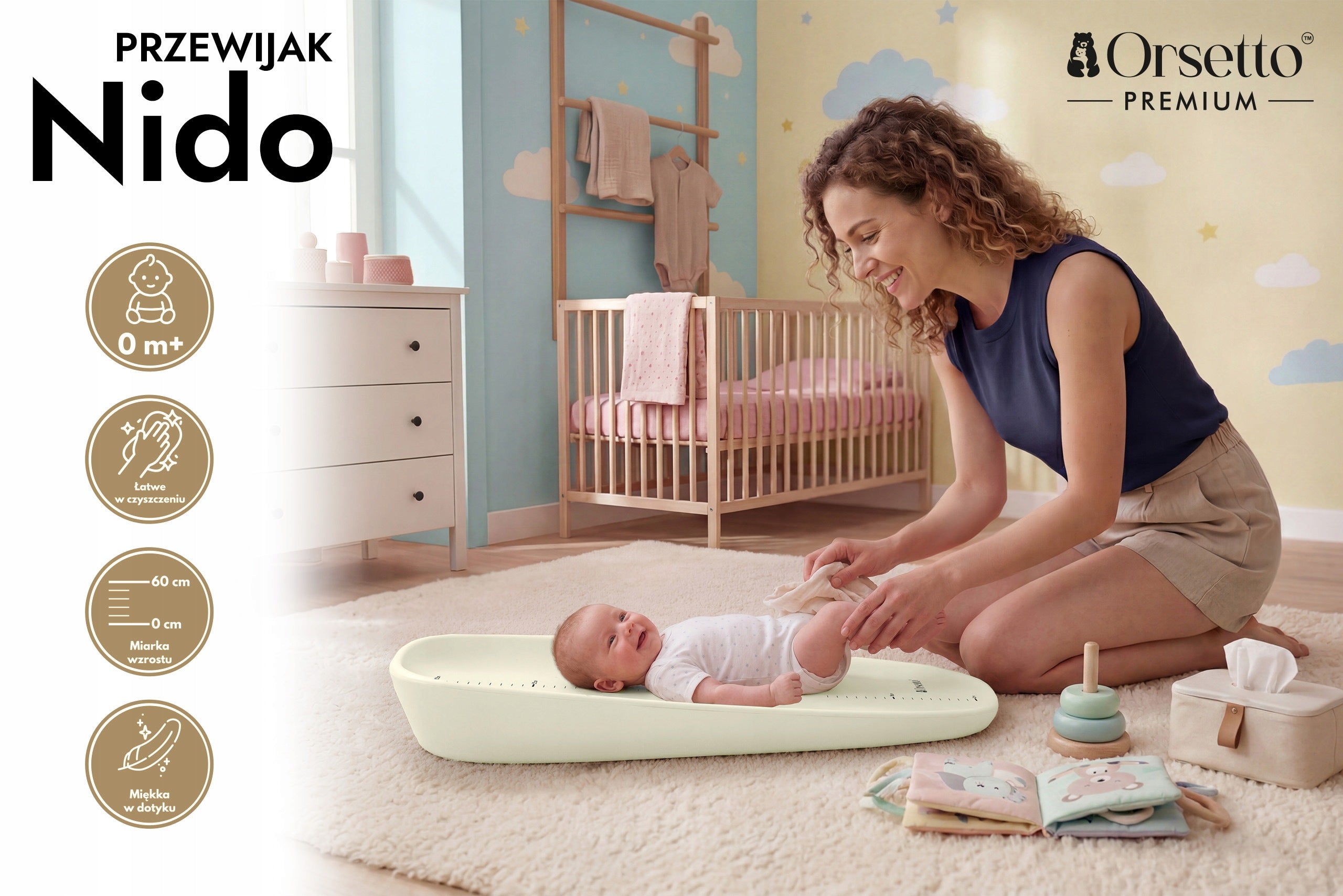 FOAM CHANGING TABLE SOFT WATERPROOF CHANGING MAT NIDO VANILLA Manufacturer code 5905226126921