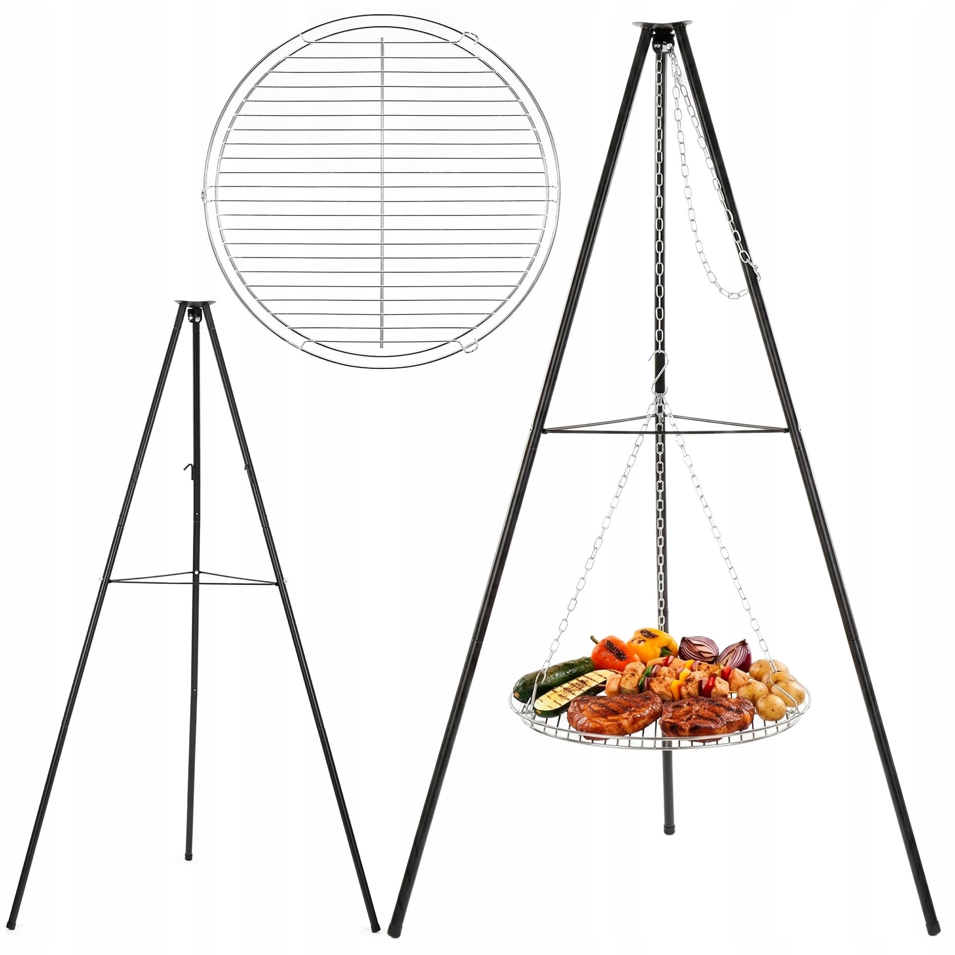 FOCAL GRILL HANGING GRATE 50cm LARGE TRIPOD STAND OVER FIREPLACE STEEL Weight 0 kg