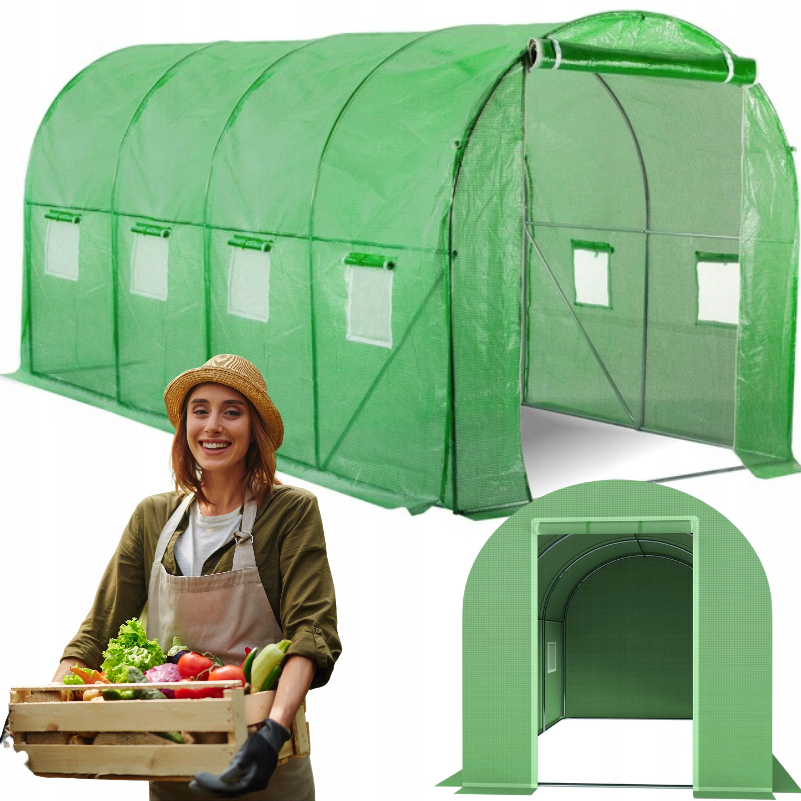 FOIL TUNNEL GARDEN TENT GREENHOUSE FOR VEGETABLES 4x2.5 FOIL FRAME STRONG