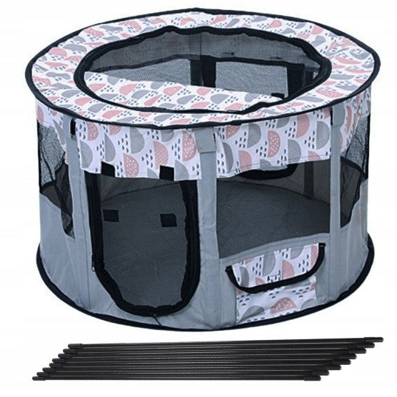 FOLDABLE LIGHTWEIGHT PLAYPEN BED DOG CAT CAGE 2 ENTRANCES SIZE M Brand no brand