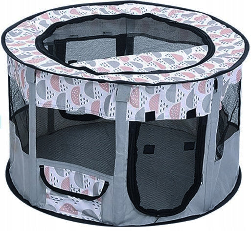 FOLDABLE LIGHTWEIGHT PLAYPEN BED DOG CAT CAGE 2 ENTRANCES SIZE M