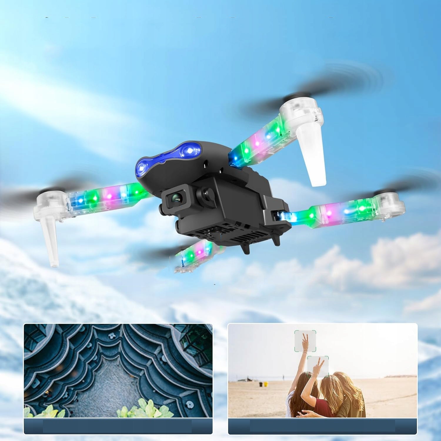 FOLDABLE MINI DRONE QUADCOPTER WITH WIFI CAMERA 2X 1800MAH USB COLOR LED Brand no brand