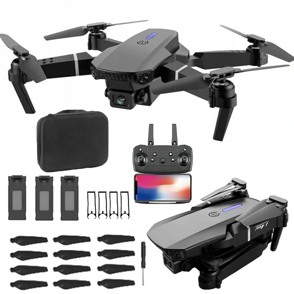 FOLDABLE QUADROCOPTER DRONE WITH TWO HD CAMERAS AND GESTURE CONTROL