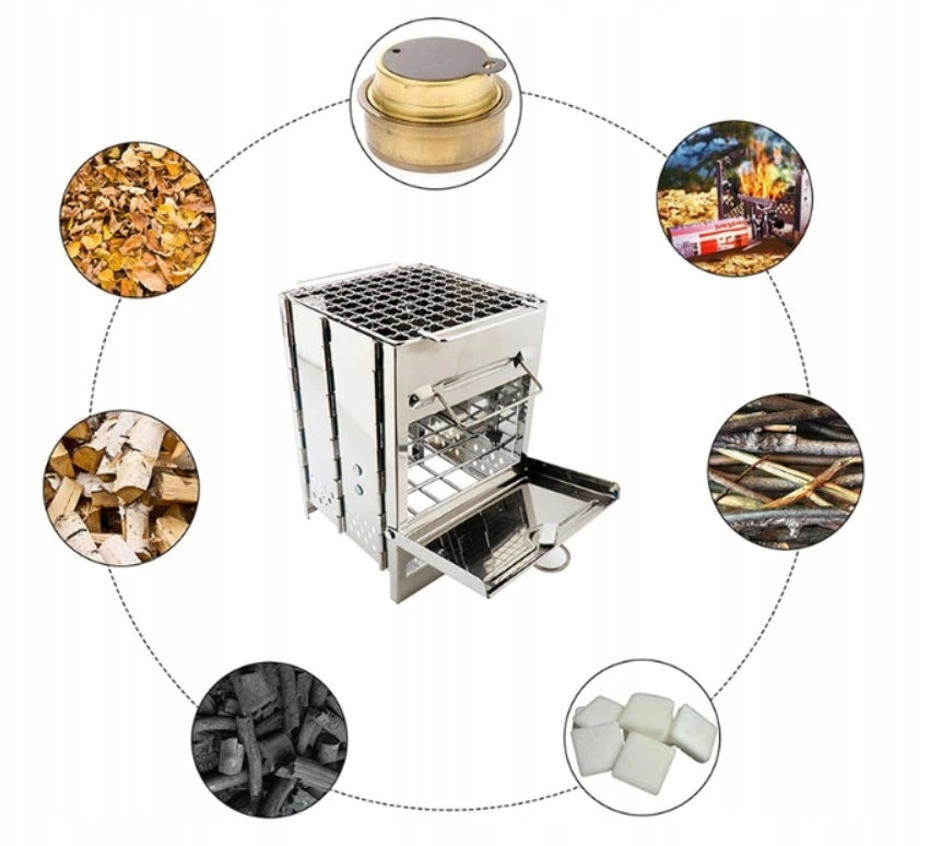 FOLDABLE STOVE TOURIST STOVE CAMPING GRILL + COVER Manufacturer code Piecyk PS-02