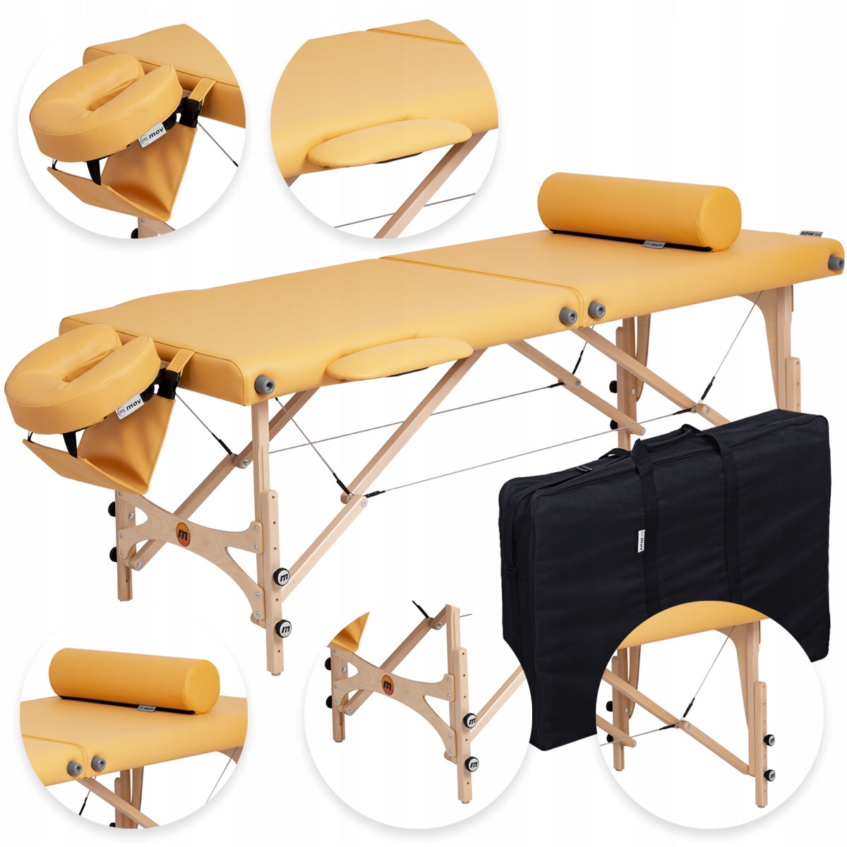 FOLDABLE TABLE MASSAGE BED POLISH MANUFACTURER SET WITH BAG AND ROLLER