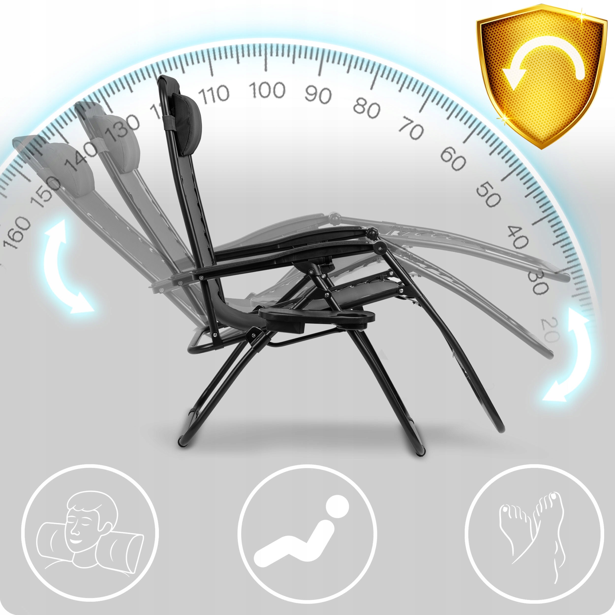 FOLDING BEACH CHAIR GRAVITY TERRACE CHAIR FOR GARDEN Manufacturer code 286300