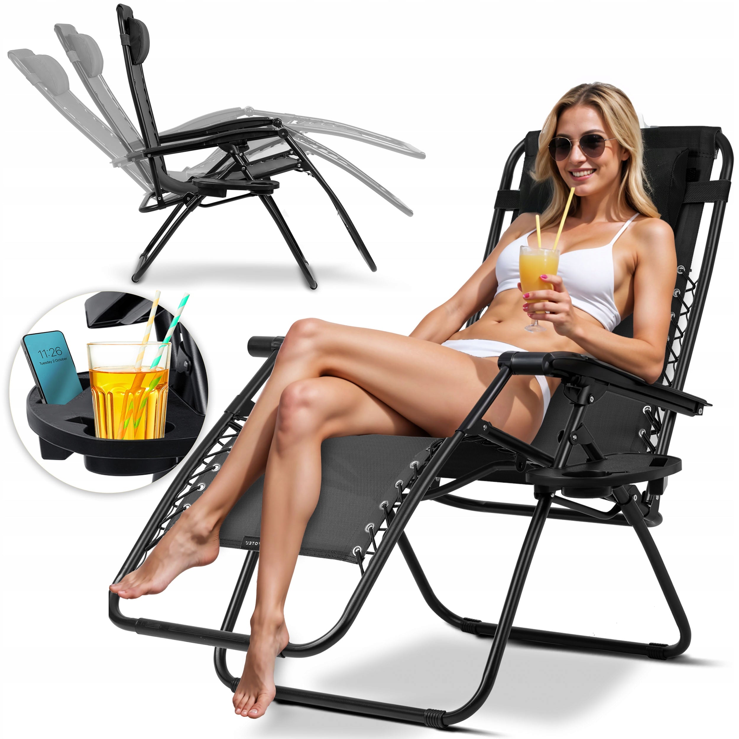 FOLDING BEACH CHAIR GRAVITY TERRACE CHAIR FOR GARDEN