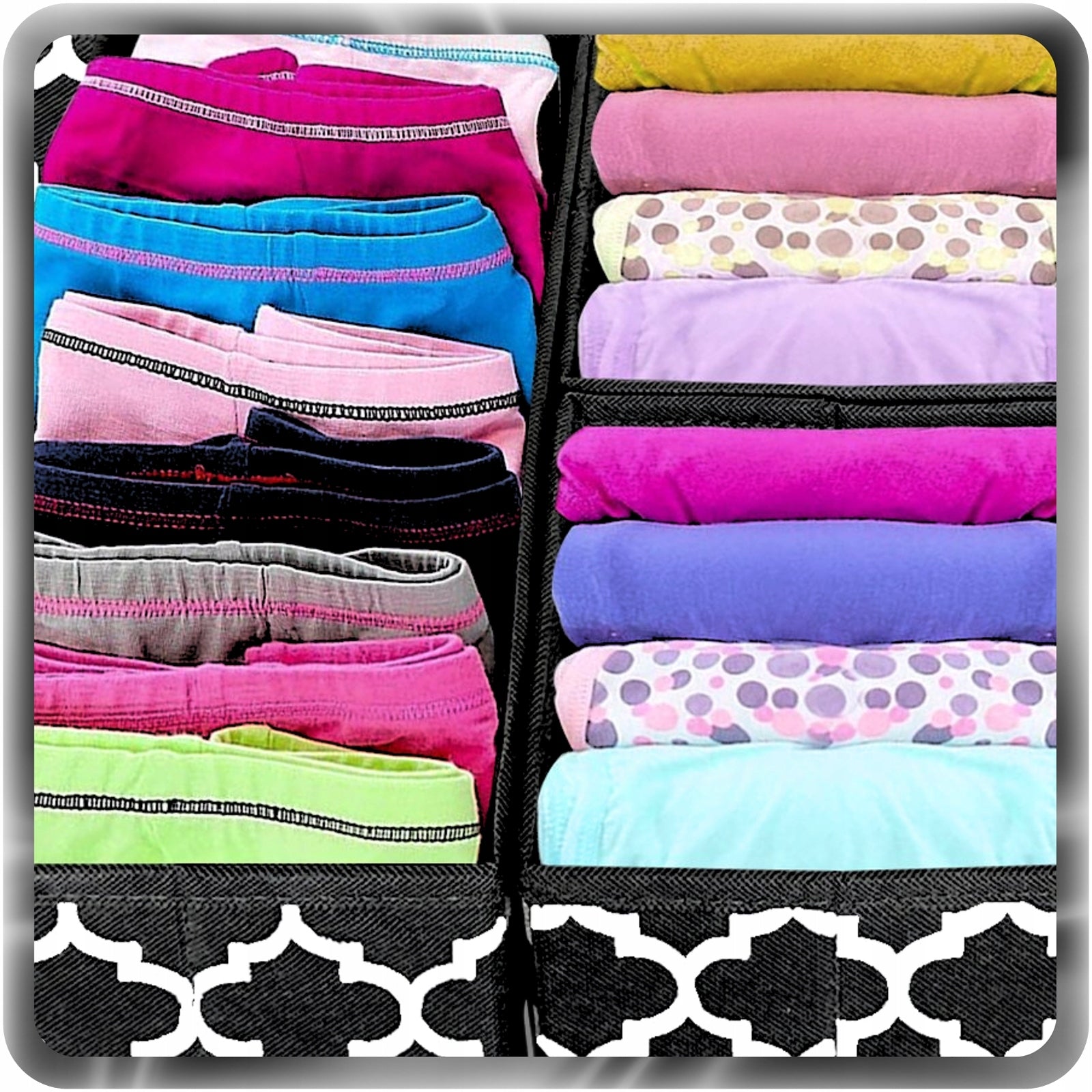 FOLDING COMPARTMENT CONTAINERS FOR DRAWER CLOSET ORGANIZERS SET OF 6 Color white