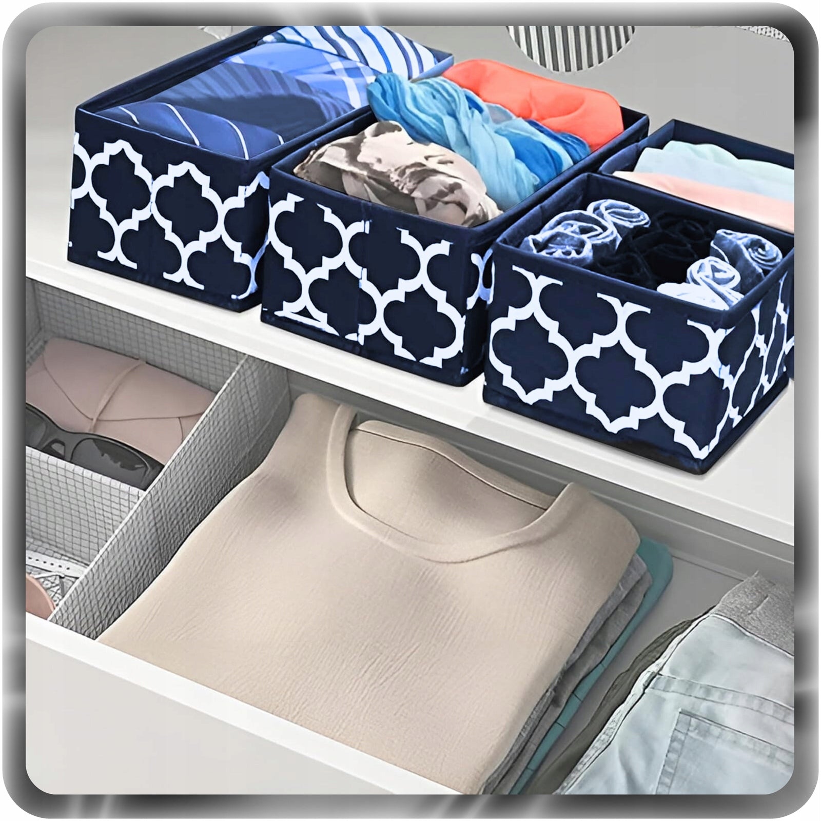 FOLDING COMPARTMENT CONTAINERS FOR DRAWER CLOSET ORGANIZERS SET OF 6 Manufacturer code 007026
