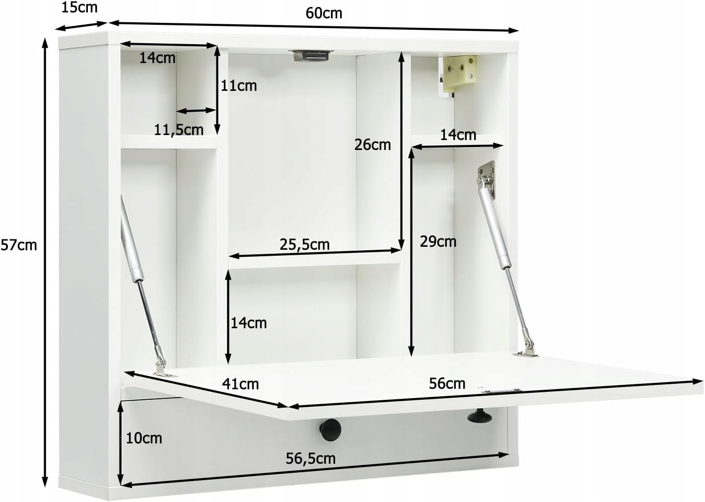 FOLDING DESK WALL HANGING TABLE PERFECT FOR SPACE SAVING WHITE EAN (GTIN) 0099678990355
