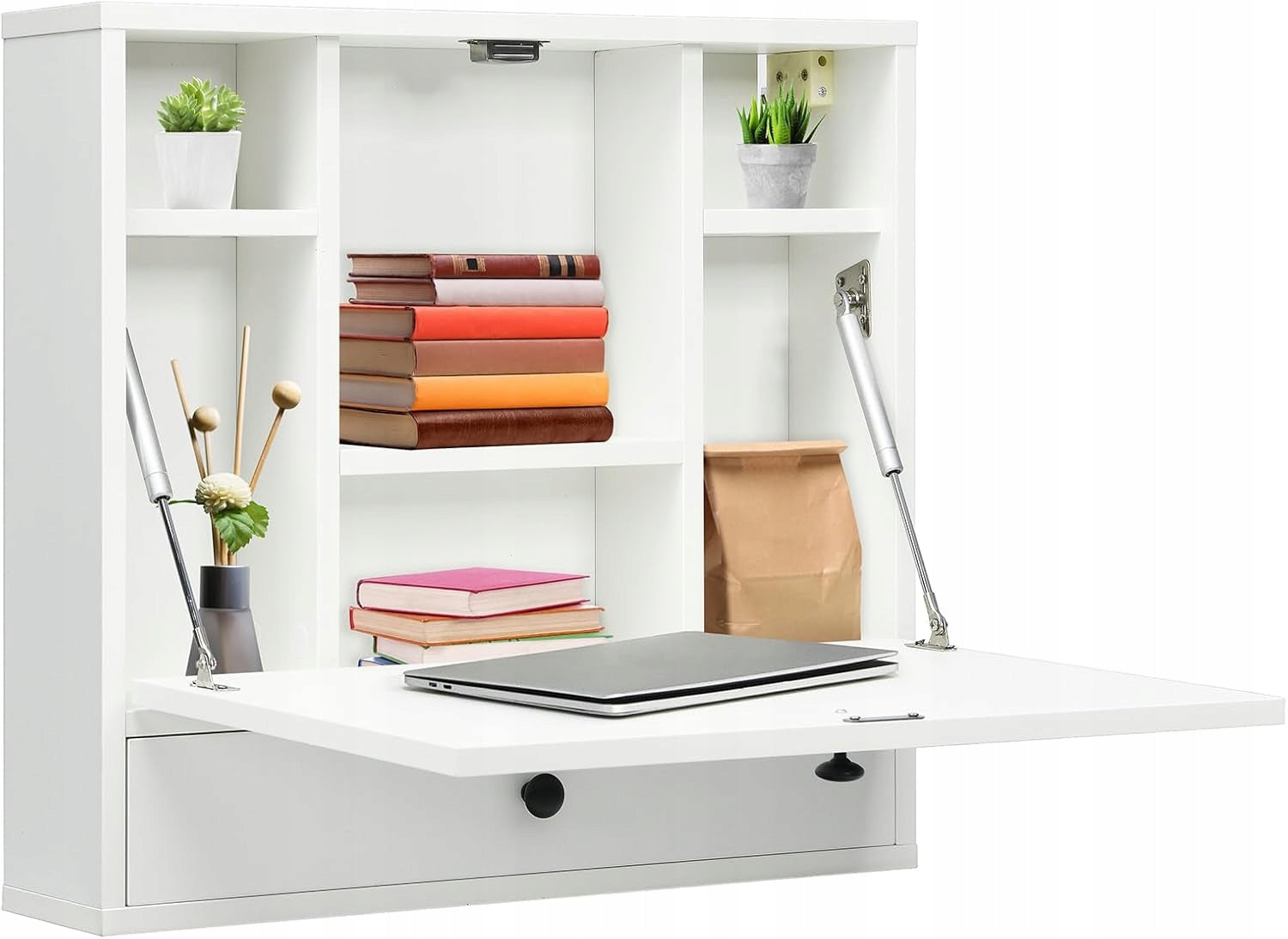FOLDING DESK WALL HANGING TABLE PERFECT FOR SPACE SAVING WHITE