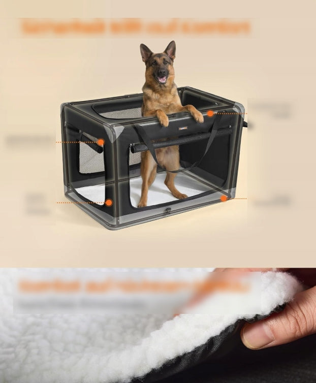 FOLDING DOG CAGE TRANSPORT LARGE KENEL 4 DOORS MESH Brand Feandrea by Songimcs